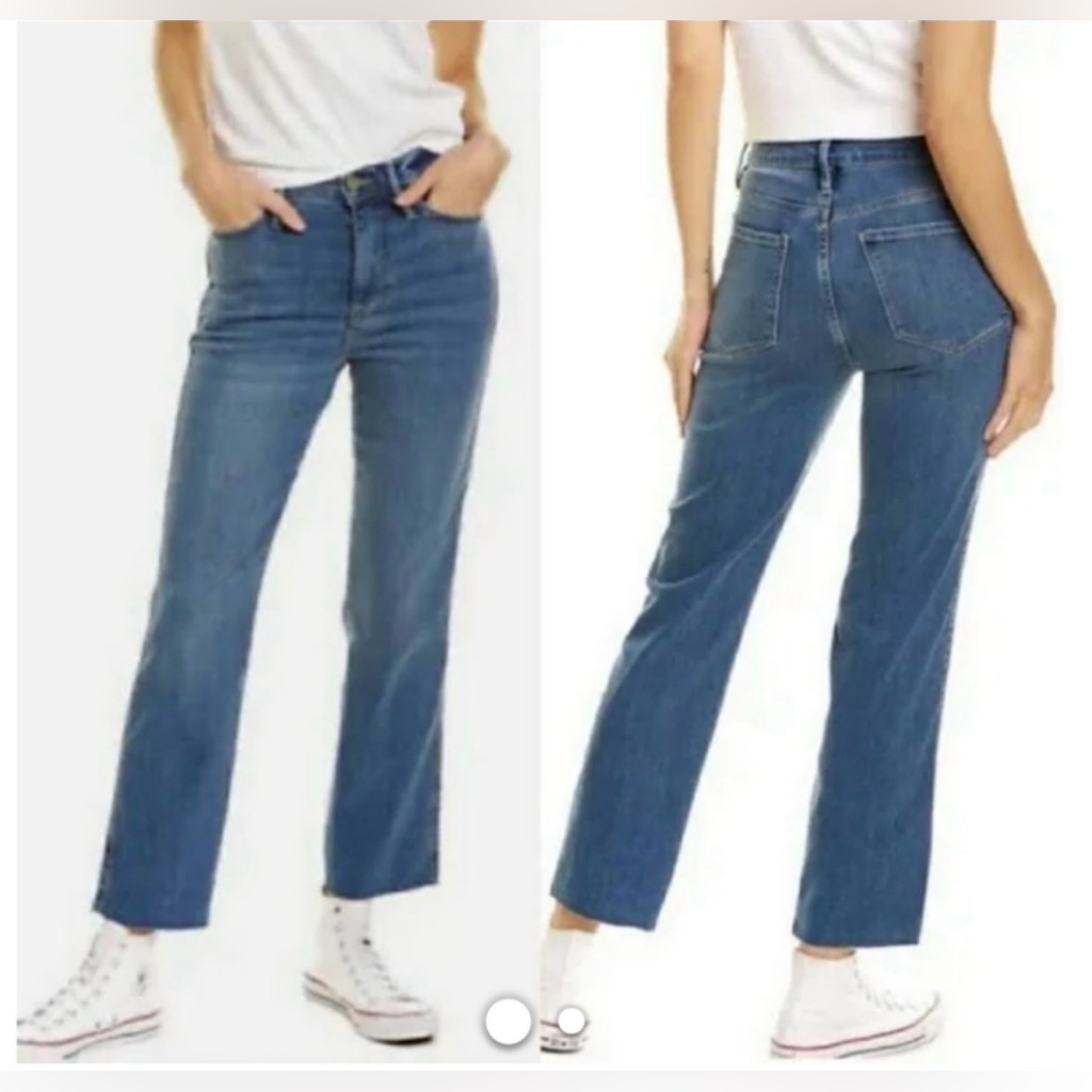 Frame Denim Le Sylvie Slender Straight Size 27 Raw Hem